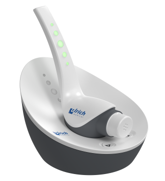Vue du produit de l'unité patient Contrast Booster d'ulrich medical dans le chargeur.