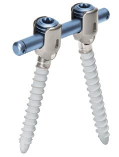 Overview image of the screw-rod system for dynamic stabilization of the spine cosmicMIA from ulrich medical  | © ulrich medical. All rights reserved. Use, reproduction or transfer without express authorization is not permitted.