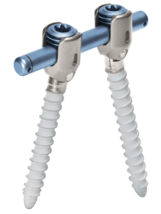 Imagen general del sistema de varilla-tornillo para la estabilización dinámica de la columna vertebral cosmicMIA de ulrich medical  | © Ulrich Medical. Todos los derechos reservados. Queda prohibido el uso, la reproducción o la distribución sin autorización expresa.