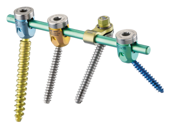 Übersichtsbild des dorsalen Stab-Schrauben-Systems neon³ der Firma ulrich medical