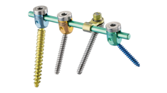 Overview picture of the dorsal rod-screw-system neon³ from ulrich medical | © ulrich medical. All rights reserved. Use, reproduction or transfer without express authorization is not permitted.