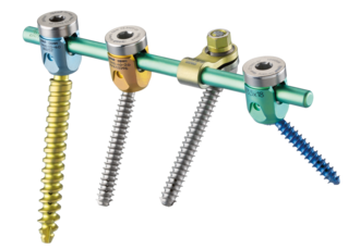 Overview picture of the dorsal rod-screw-system neon³ from ulrich medical | © ulrich medical. All rights reserved. Use, reproduction or transfer without express authorization is not permitted.