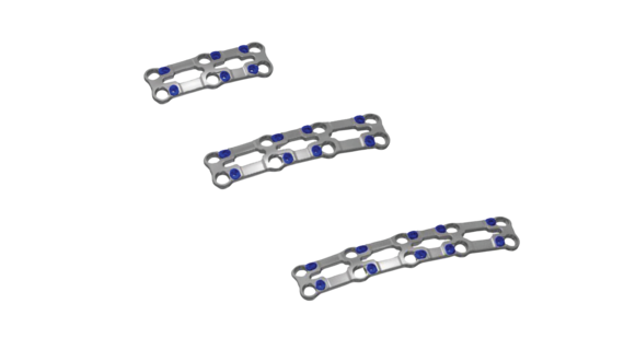 Representación de las placas estándar de 2, 3 y 4 niveles del sistema de placa cervical Artus de ulrich medical. | © Ulrich Medical. Todos los derechos reservados. Queda prohibido el uso, la reproducción o la distribución sin autorización expresa.