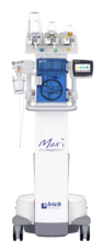 Vue de face de l'injecteur de produit de contraste Max 3 de la société ulrich medical | © ulrich medical. Tous droits réservés. L'utilisation, la reproduction ou la transmission sans autorisation expresse est interdite.