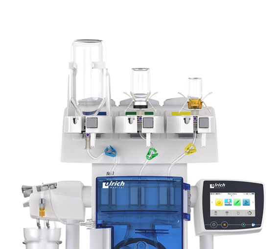 Front view of the contrast media injector Max 3 of the company ulrich medical | © ulrich medical. All rights reserved. Use, reproduction or transfer without express authorization is not permitted.